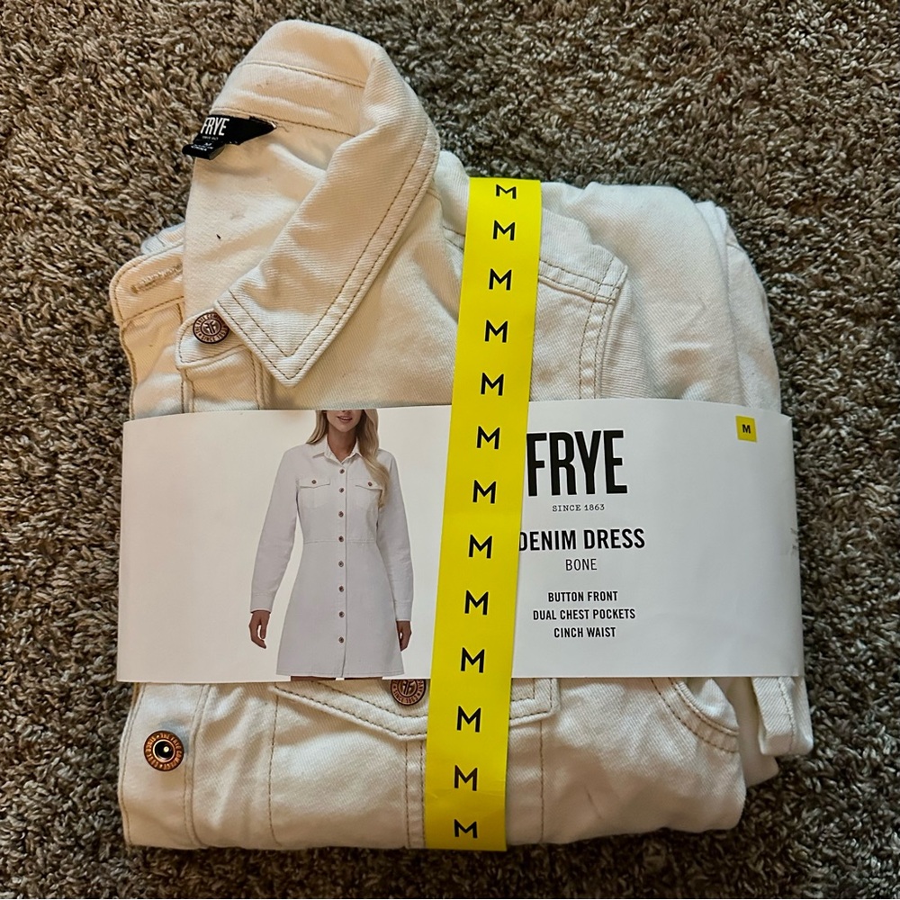 Frye Women's Cream Denim Dress Size M